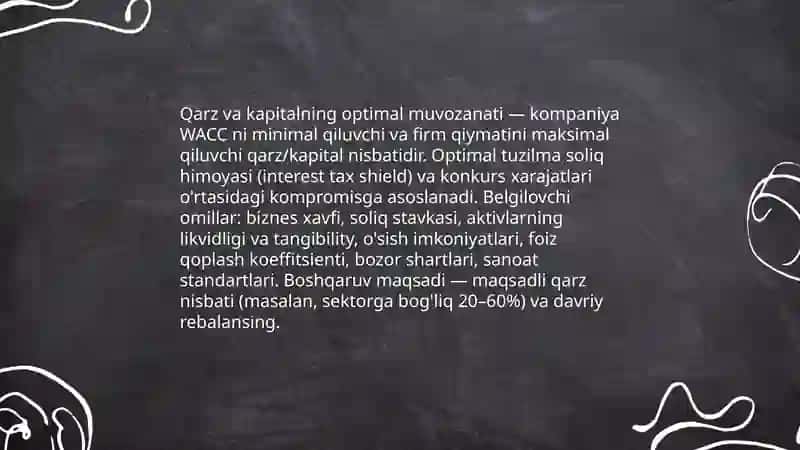 Qarz mablag'lari hisobiga moliyalashtirish 4