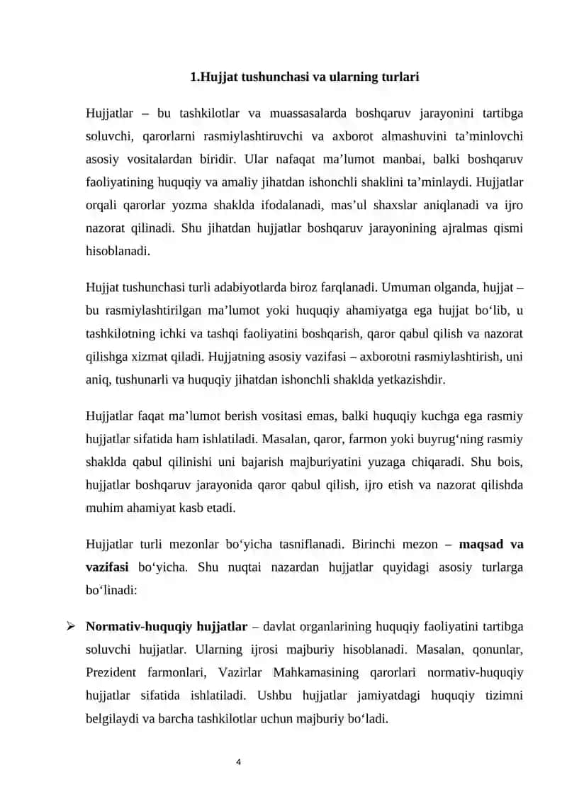 HUJJAT TURLARI VA ISH YURITISH ASOSLARI 4