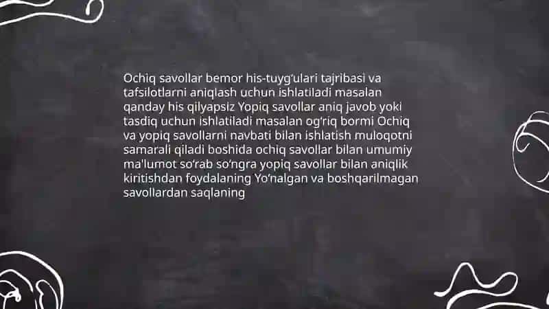Patsient bilan verbal va noverbal muloqot koʻnikmalar 4