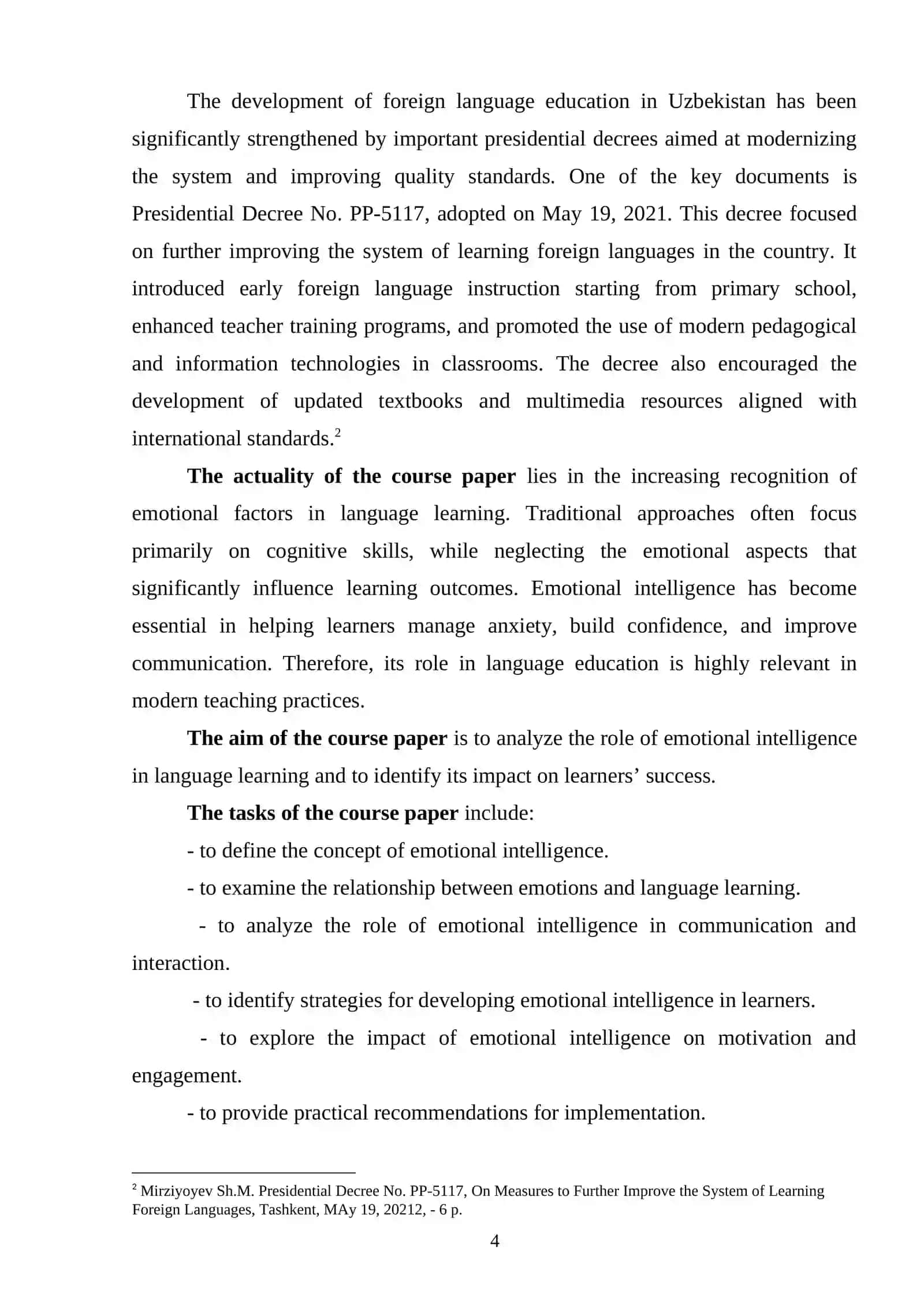 Course Paper on Emotional Intelligence in Language Learning 4