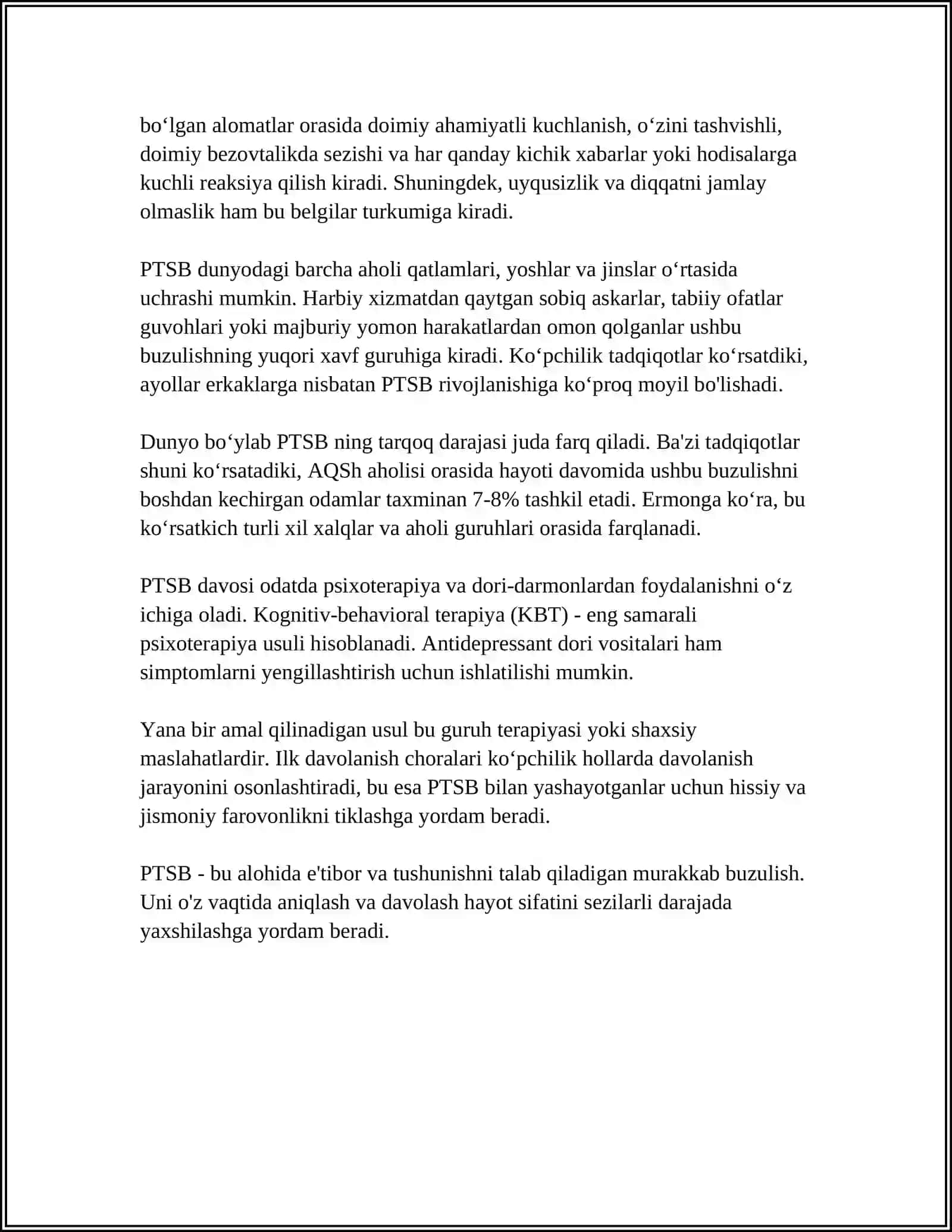 POSTRAVMATIK STREES BUZILISHI 4