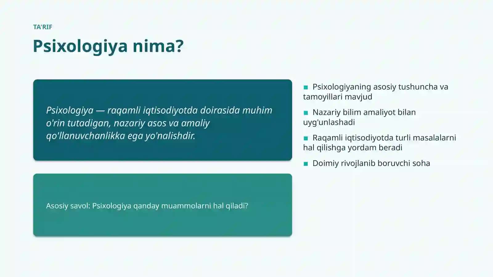 Psixologiya Tamoyillari va qoidalari 4