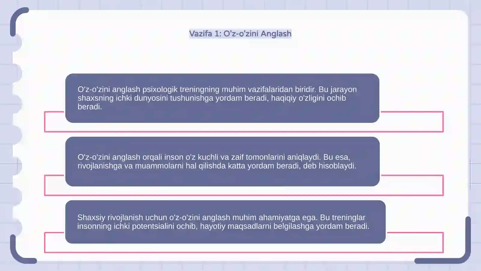 Psixologik trening vazifalari 4