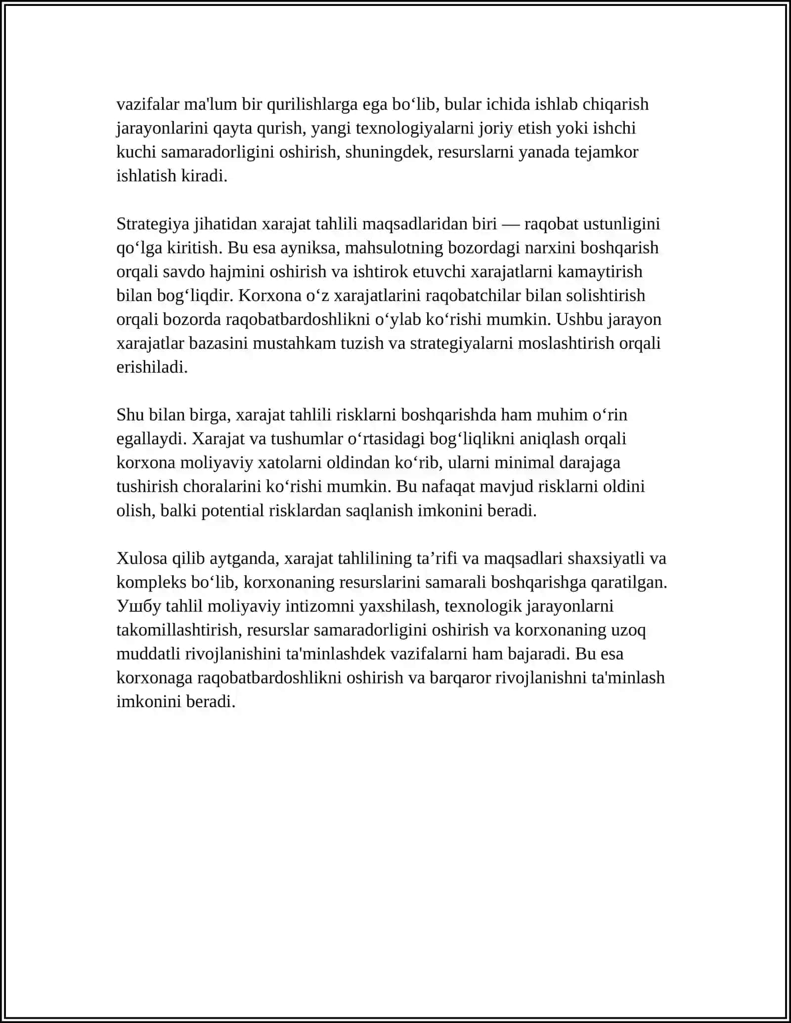 XARAJAT TAHLILI 4