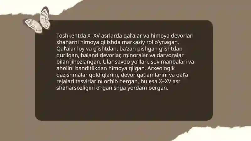 Toshkentdagi madaniy obidalar X - XV asrdagi 4