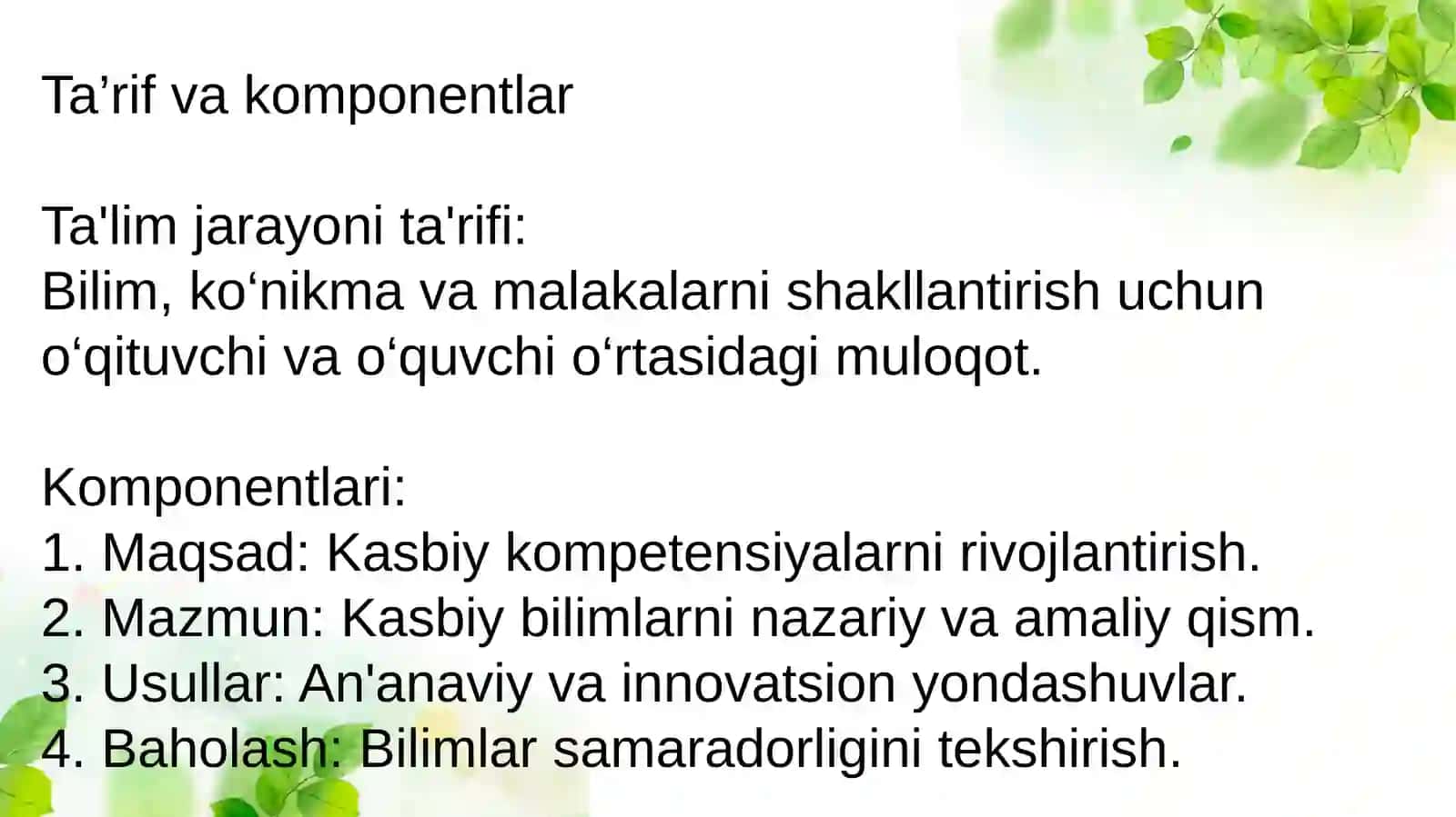 Kasbiy pedagogikada ta’lim jarayoni va didaktik tamoyillar 4