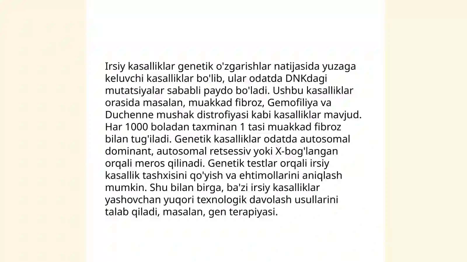 Genetik omillar irsiy ko'p omilli buzilishlarga ta'siri 4