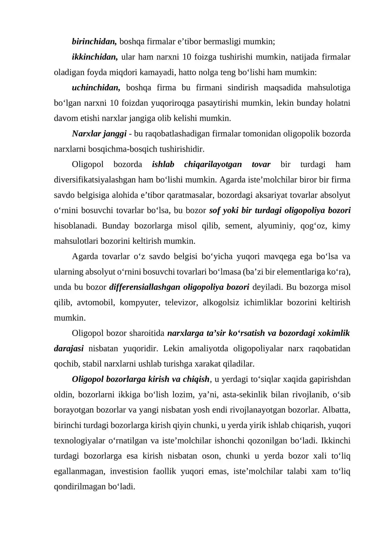 Nomukammal raqobat - oligopoliya va monopol raqobat 4