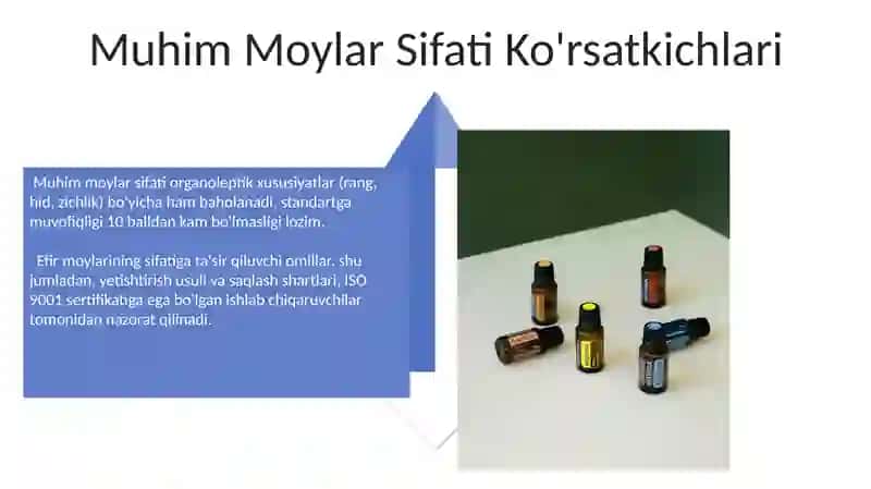 Efir moylarining kimyoviy tarkibini tahlil qilish 4