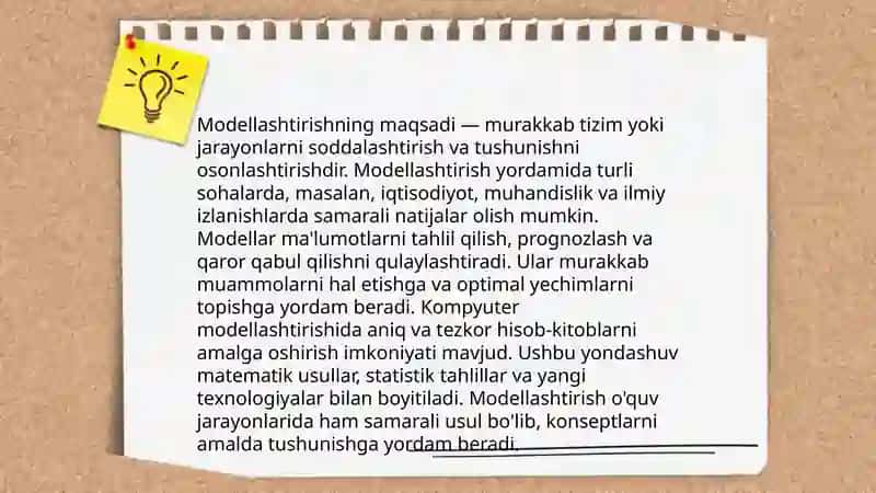 Modellashtirish maqsad va vazifalari 4