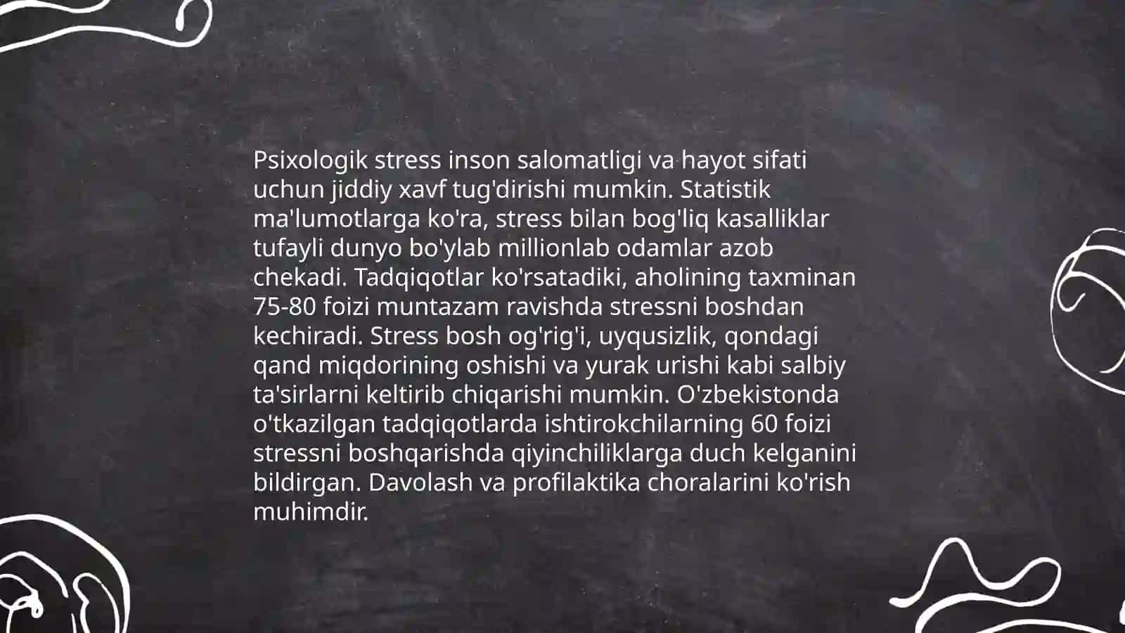 Stress turlari va uning oldini olish 4