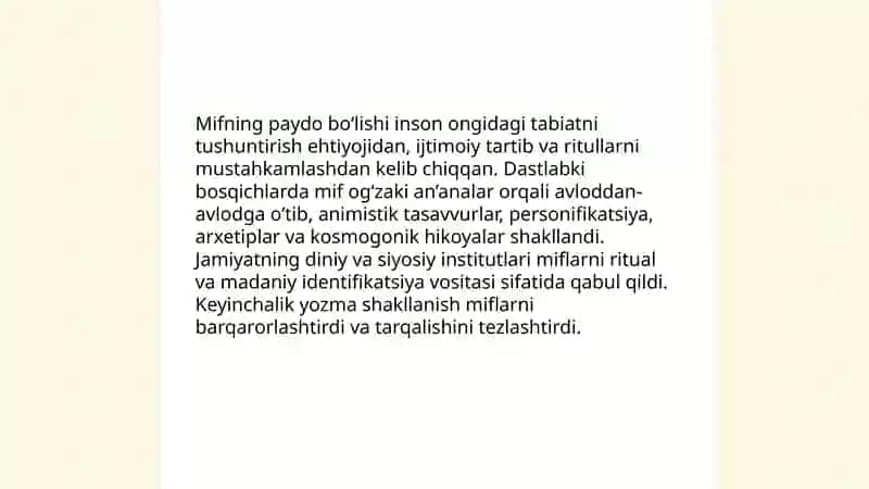 Mif va tadrijiy taraqqiyoti 4