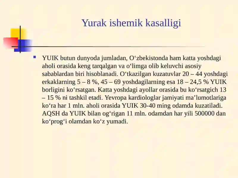 Yurak ishemik kasalligi (YUIK) 4