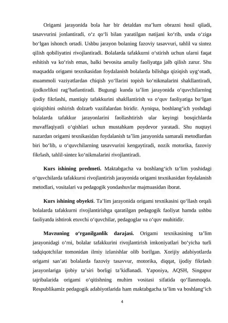 Origami texnikasi yordamida tafakkurni o‘stirish 4