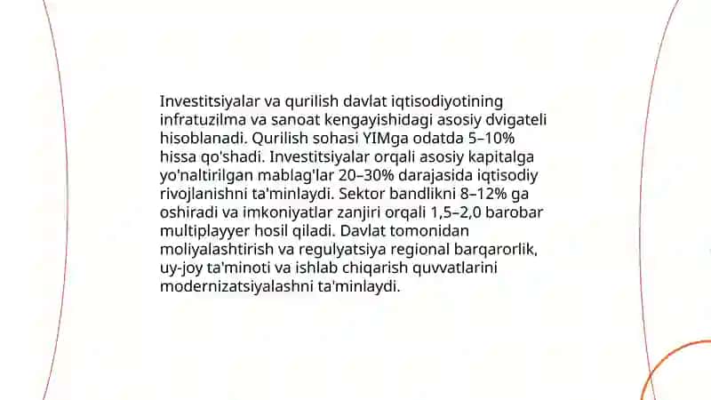 Investitsion-qurilish faoliyati 4