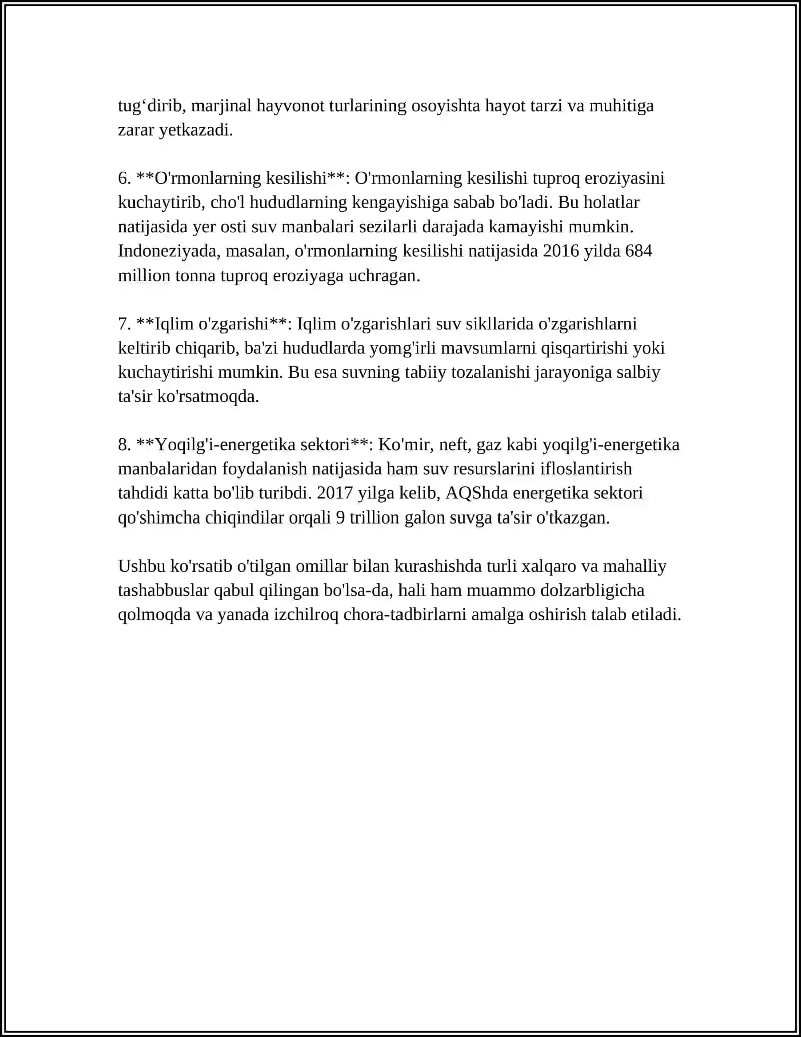 SUV RESURSLARINING IFLOSLANISHI VA UNING SABABLARI 4