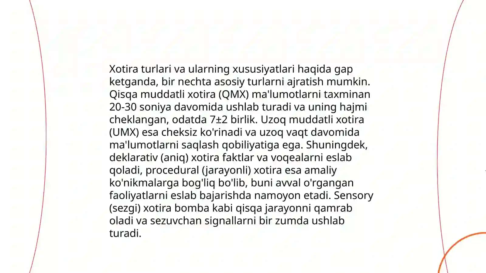 Xotiraning psixologik asoslari 4