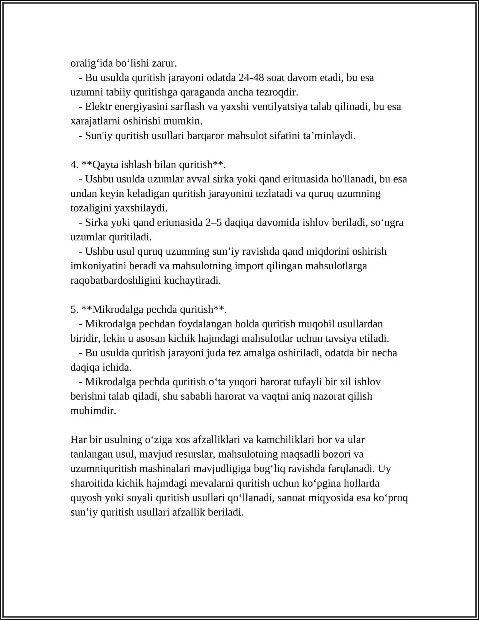 UZUMNI QURITISH 4