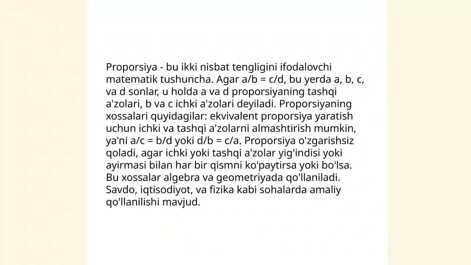 Nisbat proporsiyalar 4