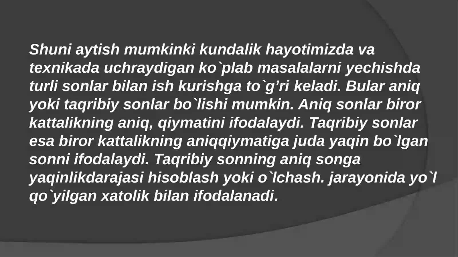 Taqribiy Hisob 4