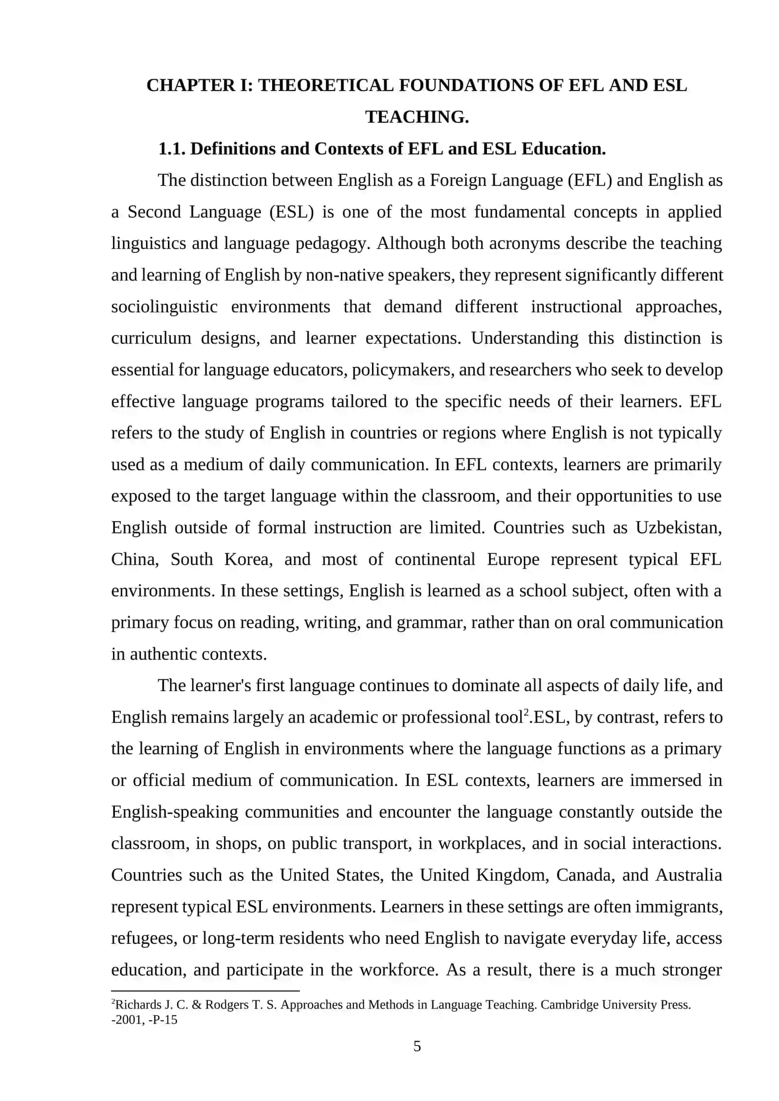 Comparison of EFL and ESL teaching methods 4