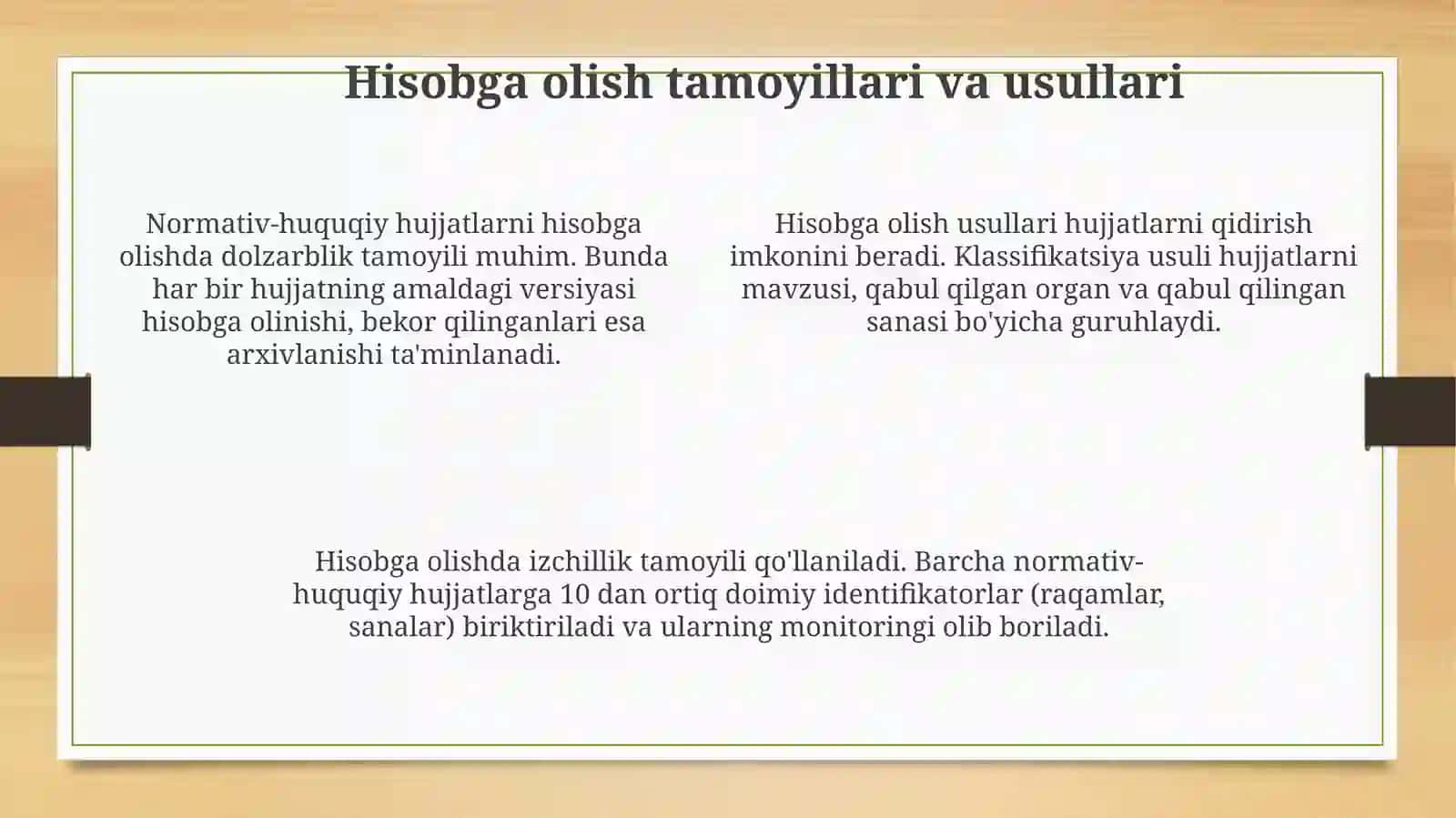 Normativ-huquqiy hujjatlarni hisobga olish 4