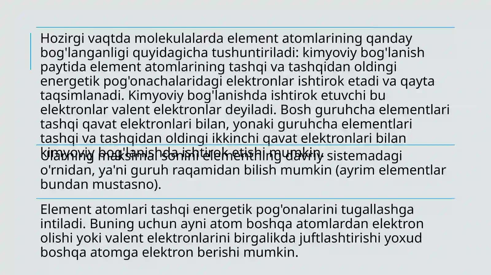 Molekula tuzulishi. Kimyoviy bog‘lanish 4