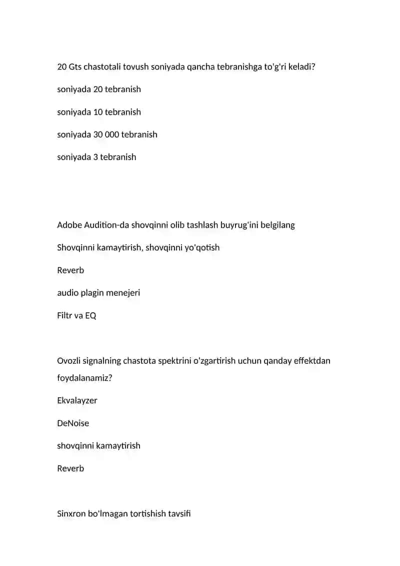 Televizion dasturlar, ssenariy va akustika 4