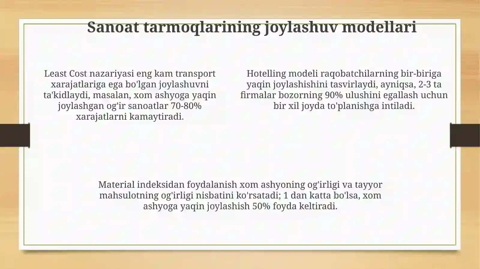 Sanoat tarmoqlarini joylashtirish 4
