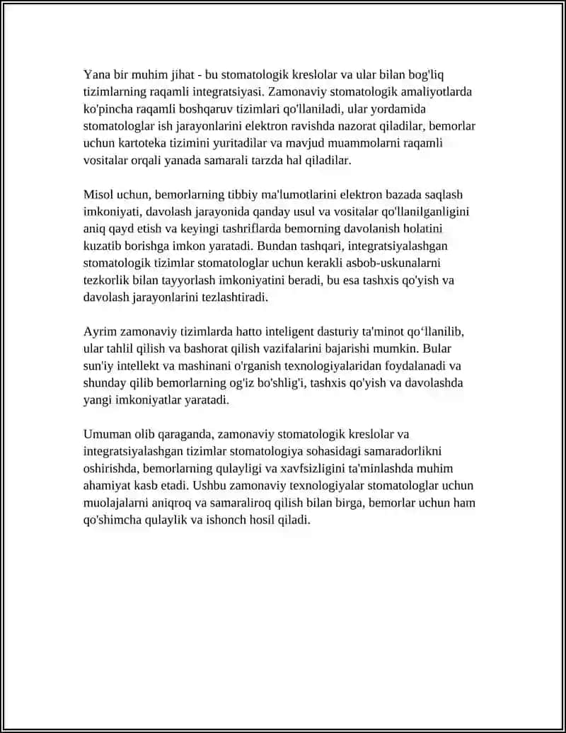 ZAMONAVIY STOMATOLOGIK KRESLOLAR 4