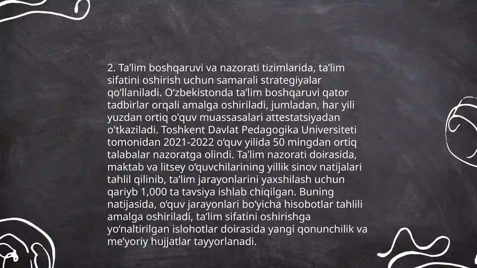 Oʻzbekiston Respublikasi taʼlim toʻgʻrisidagi qonun haqida 4