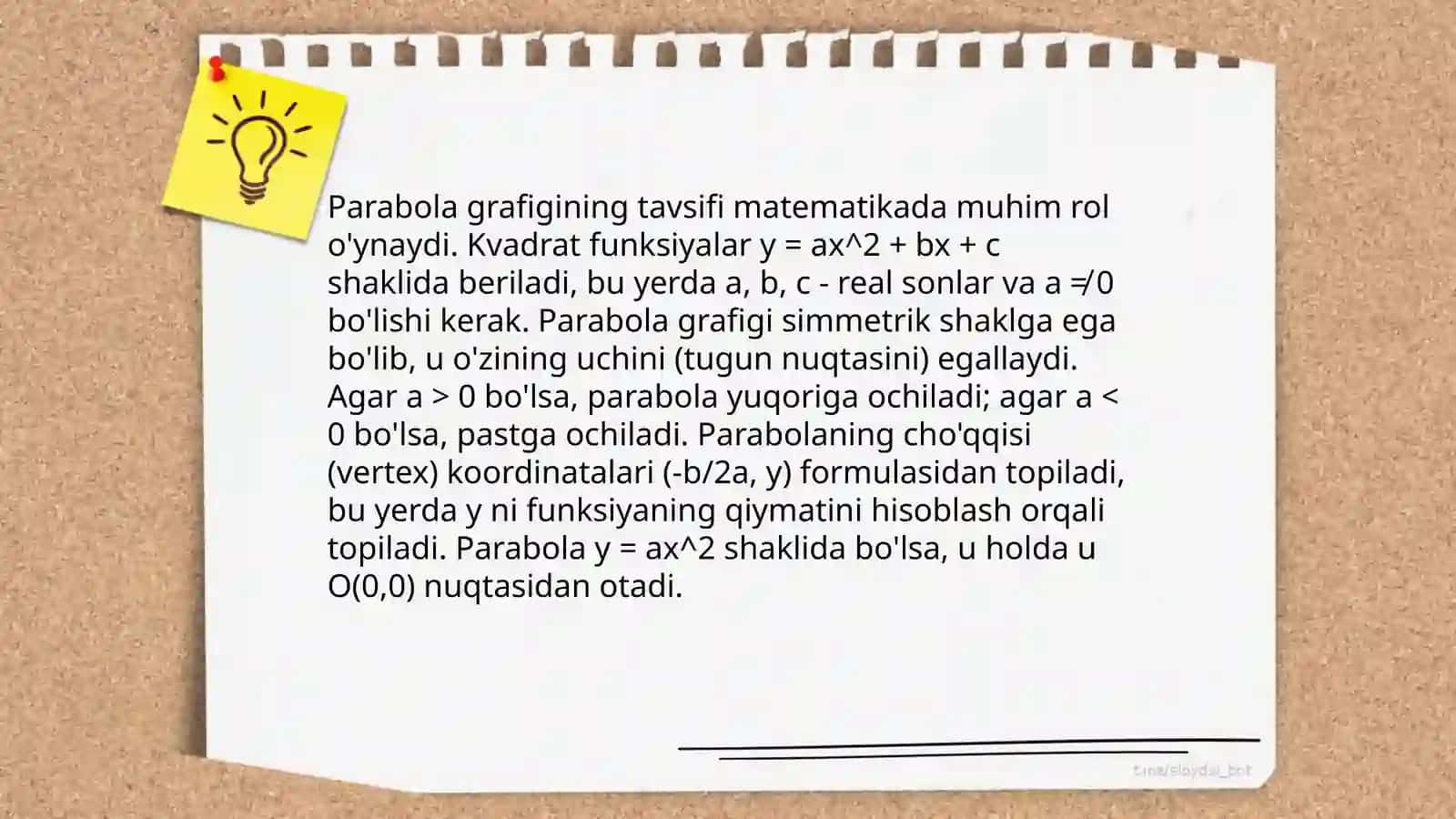 Ikkinchi darajali bo’laklar 4