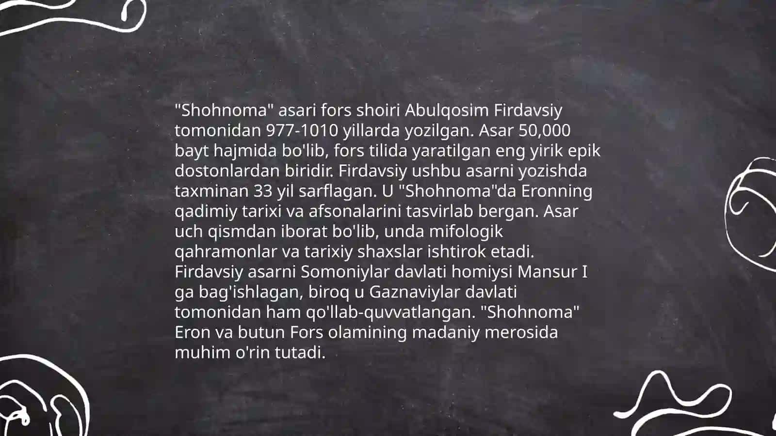 Firdavsiyning "Shohnoma" asari 4