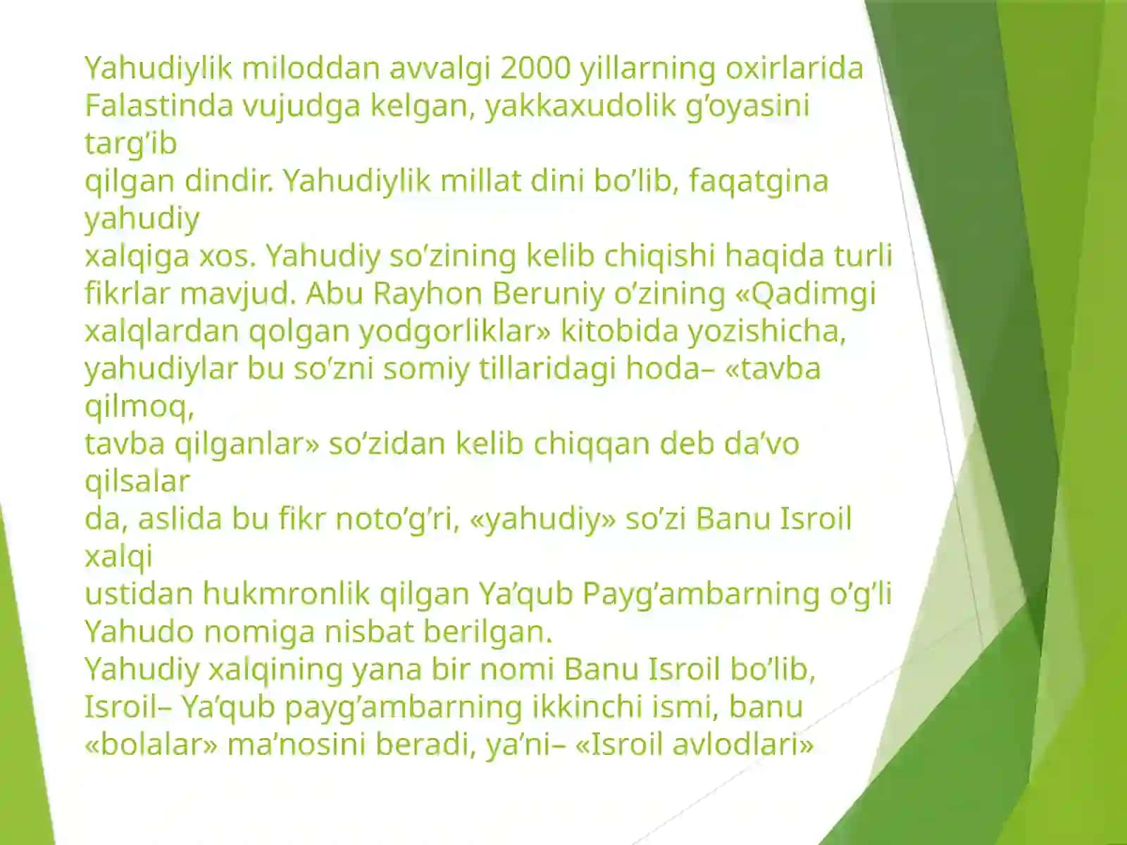 Milliy dinlar mustaqil ish 4