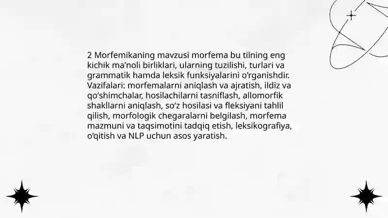 Morfemika. Morfema va uning turlari 4