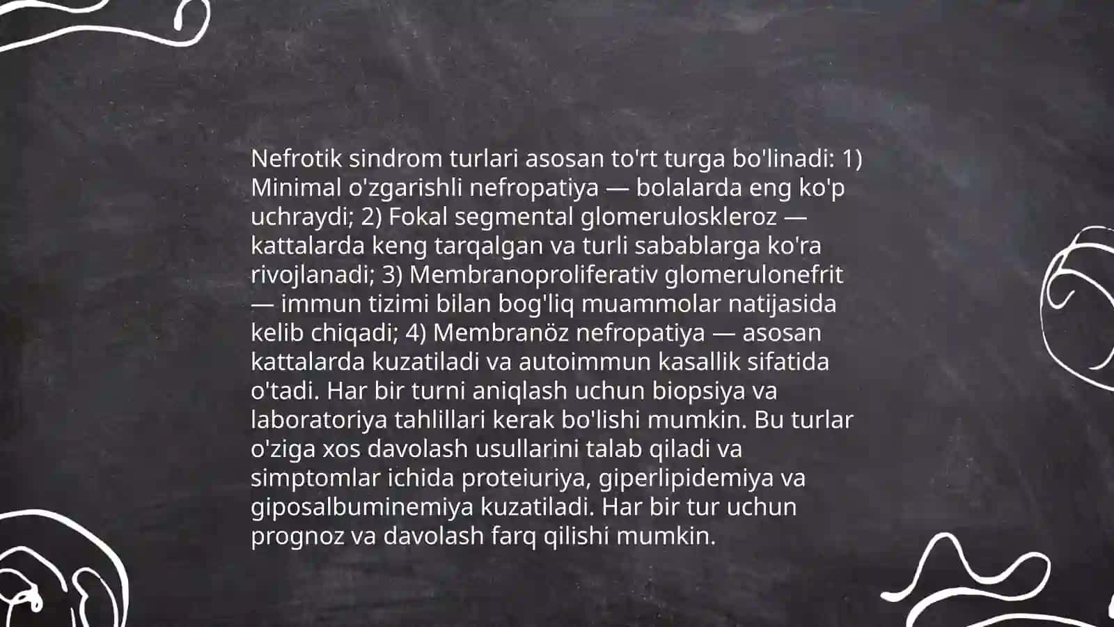 Nefrotik sindrom belgilari 4