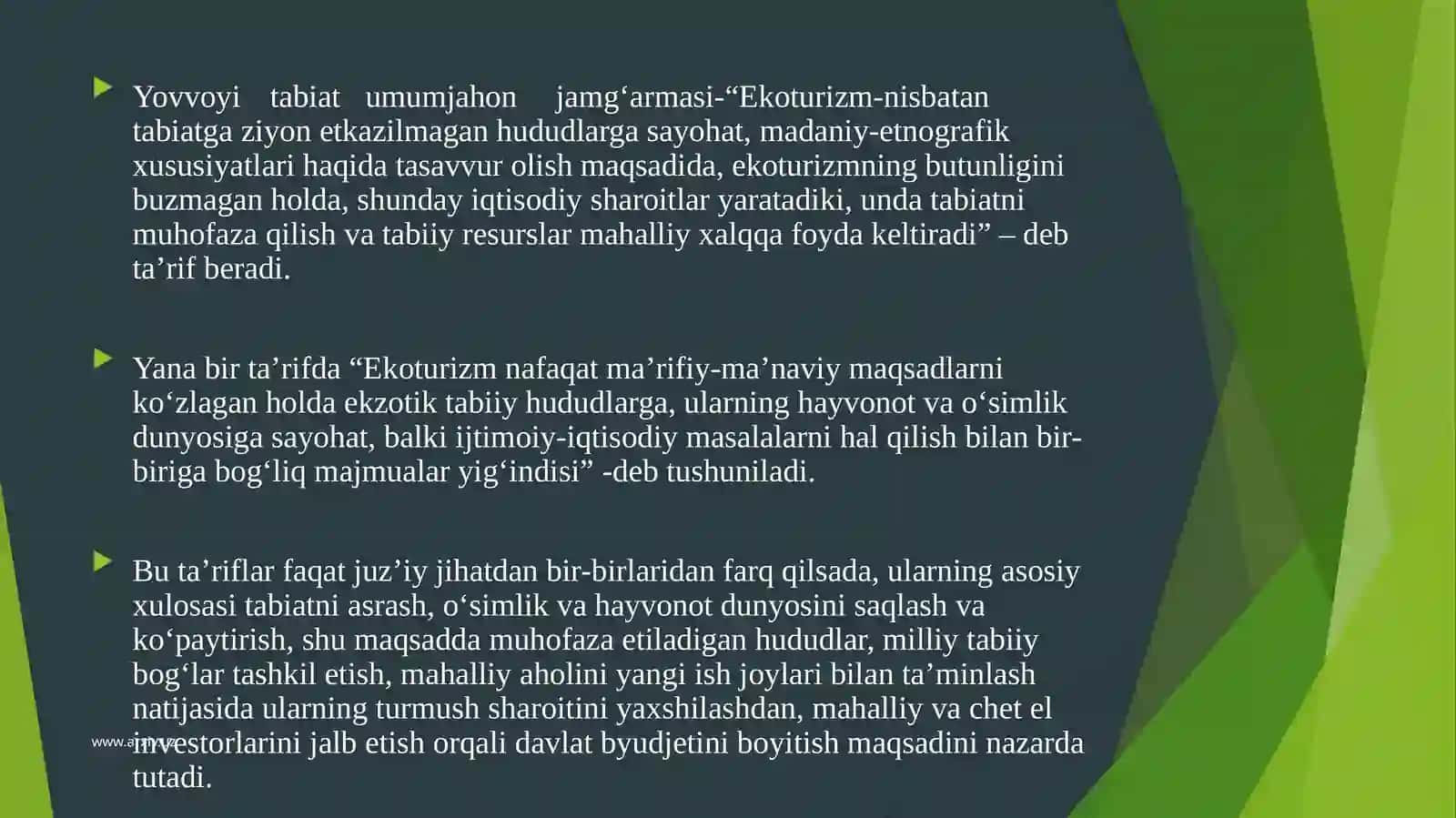 Xalqaro ekoturizm rivoji 4