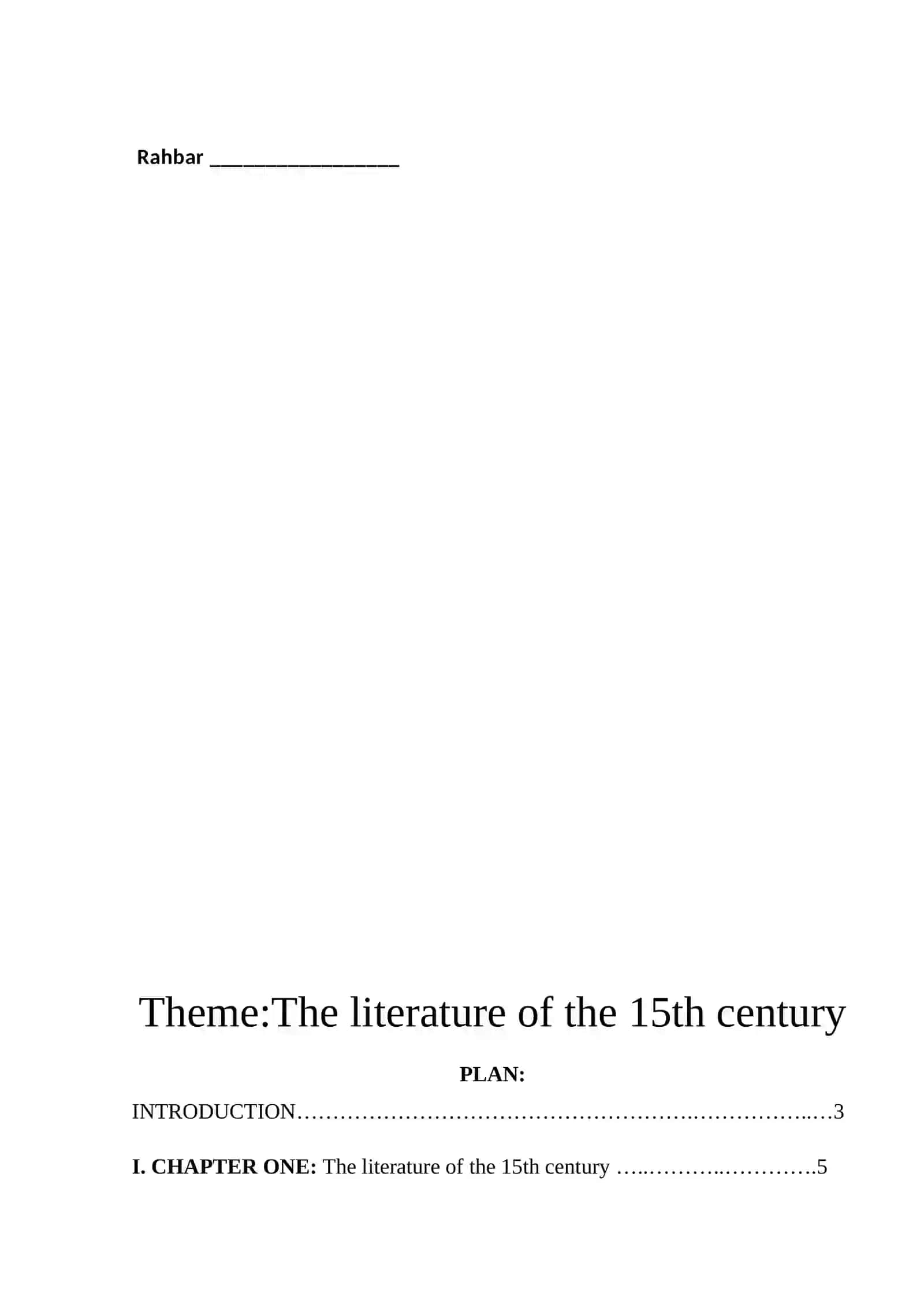 The literature of the 15th century 4