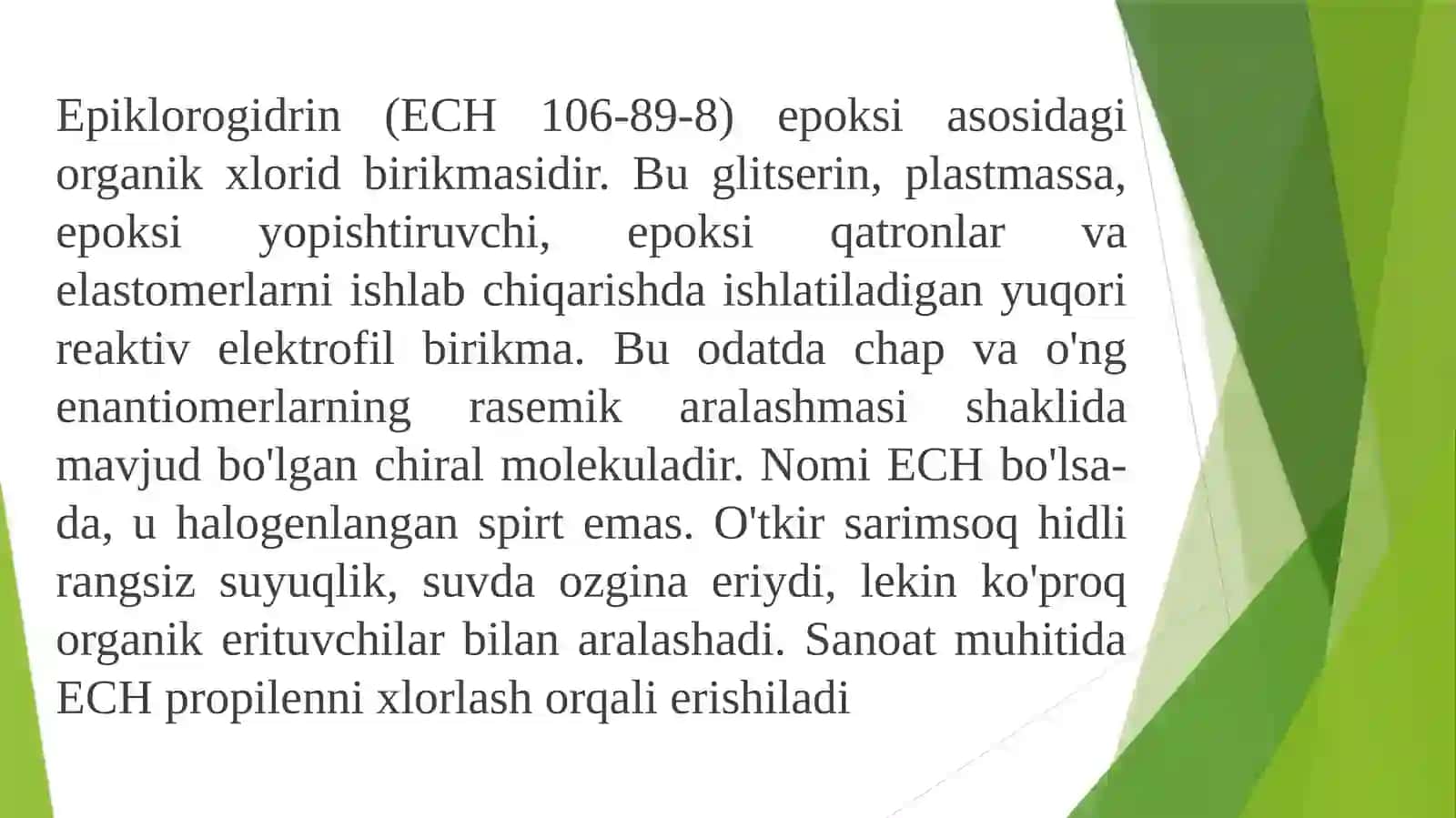 Epixlorgidrindan glitserin ishlab chiqarish jarayoni uchun seperator qurilmasini hisoblash 4