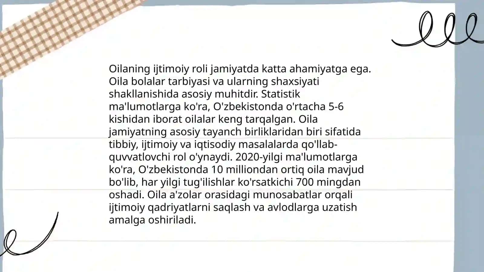 Oilava uning asosiy funksiyalari 4