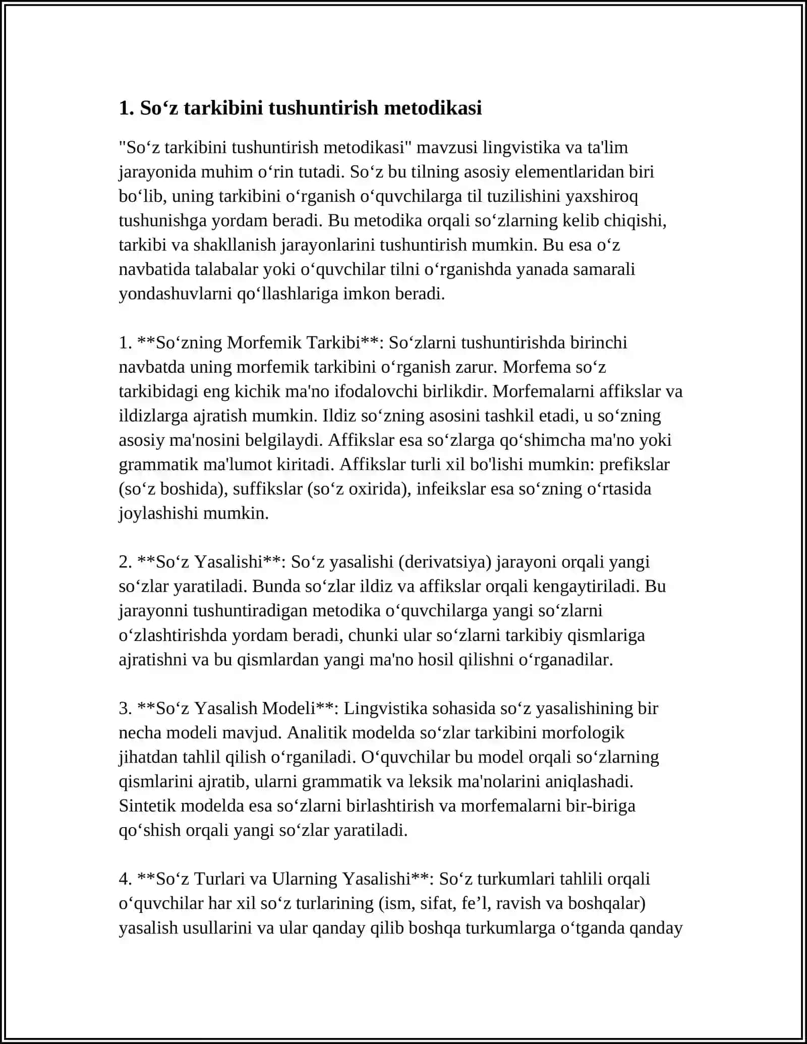 BOSHLIGʻICH SINFLARDA ONA TILI DARSLARIDA SOʻZ TARKIBI VA YOZILISHINI OʻRGANISH METODIKASI 4