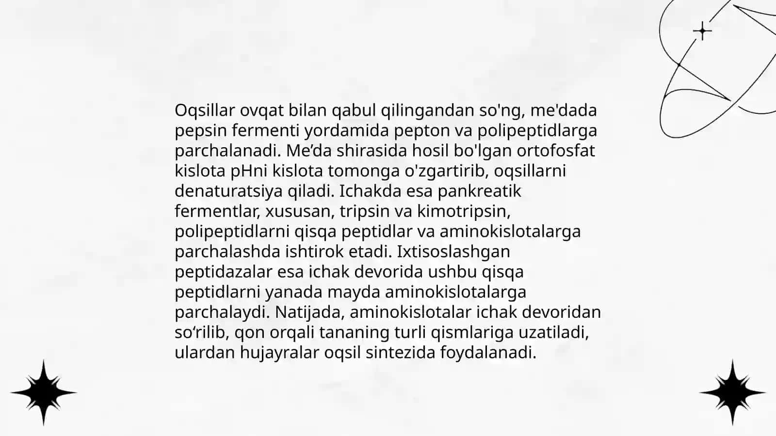 Oqsillarning hazmlanishi va so’rilishi 4