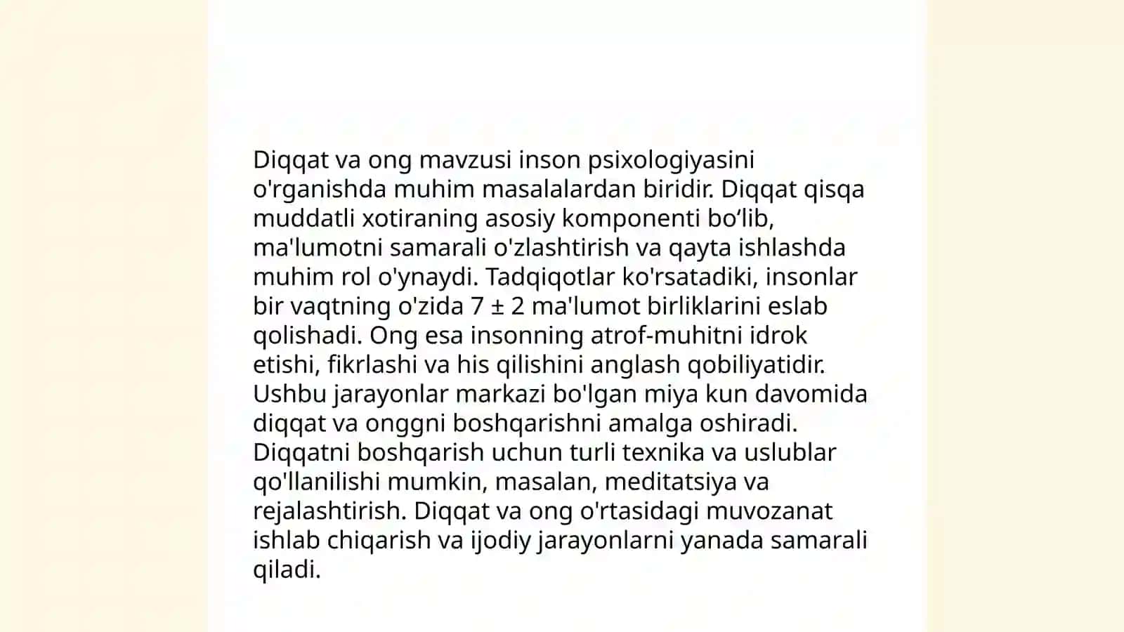 Diqqat turlari va uning xususiyatlari 4