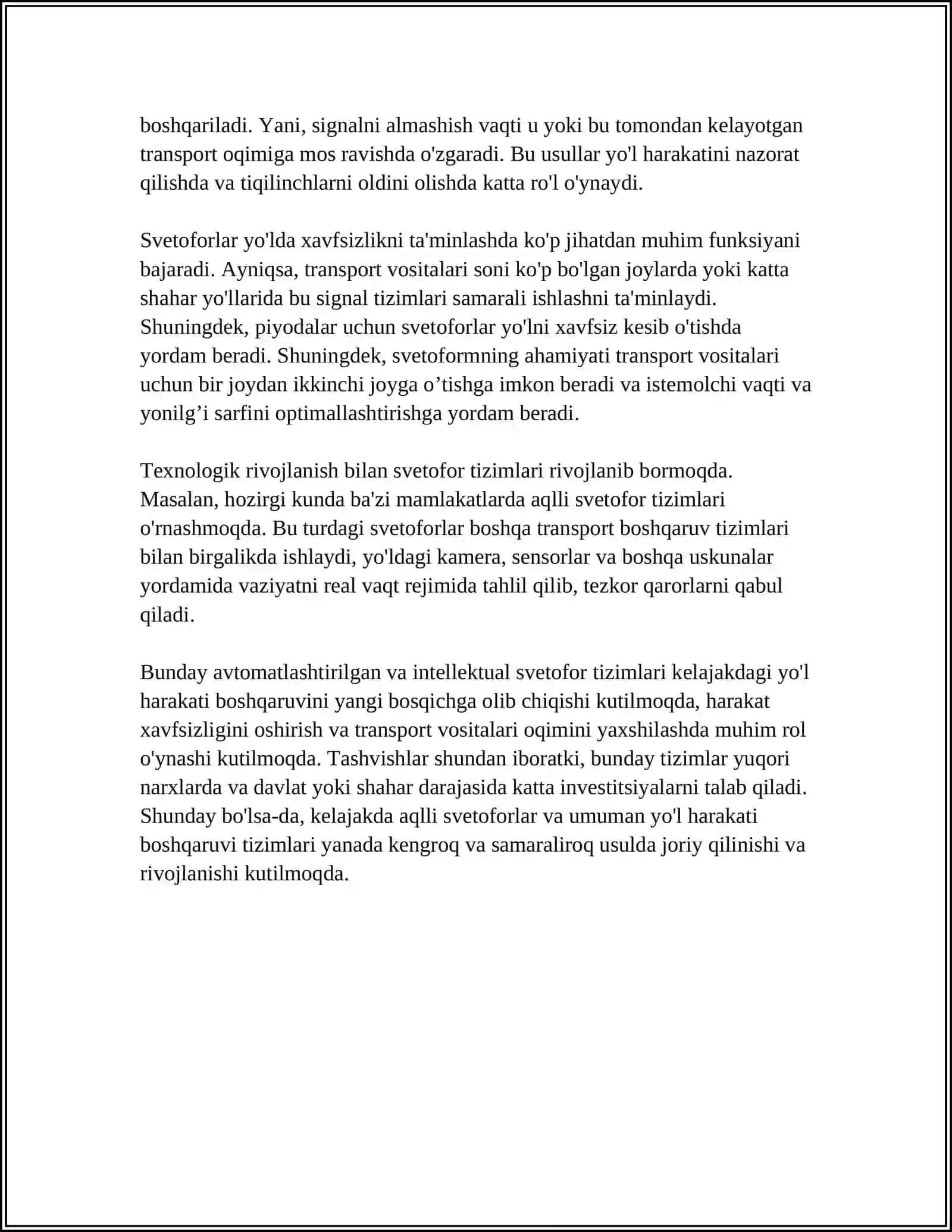 YO'L HARAKATINI BOSHQARISH USULLARI 4