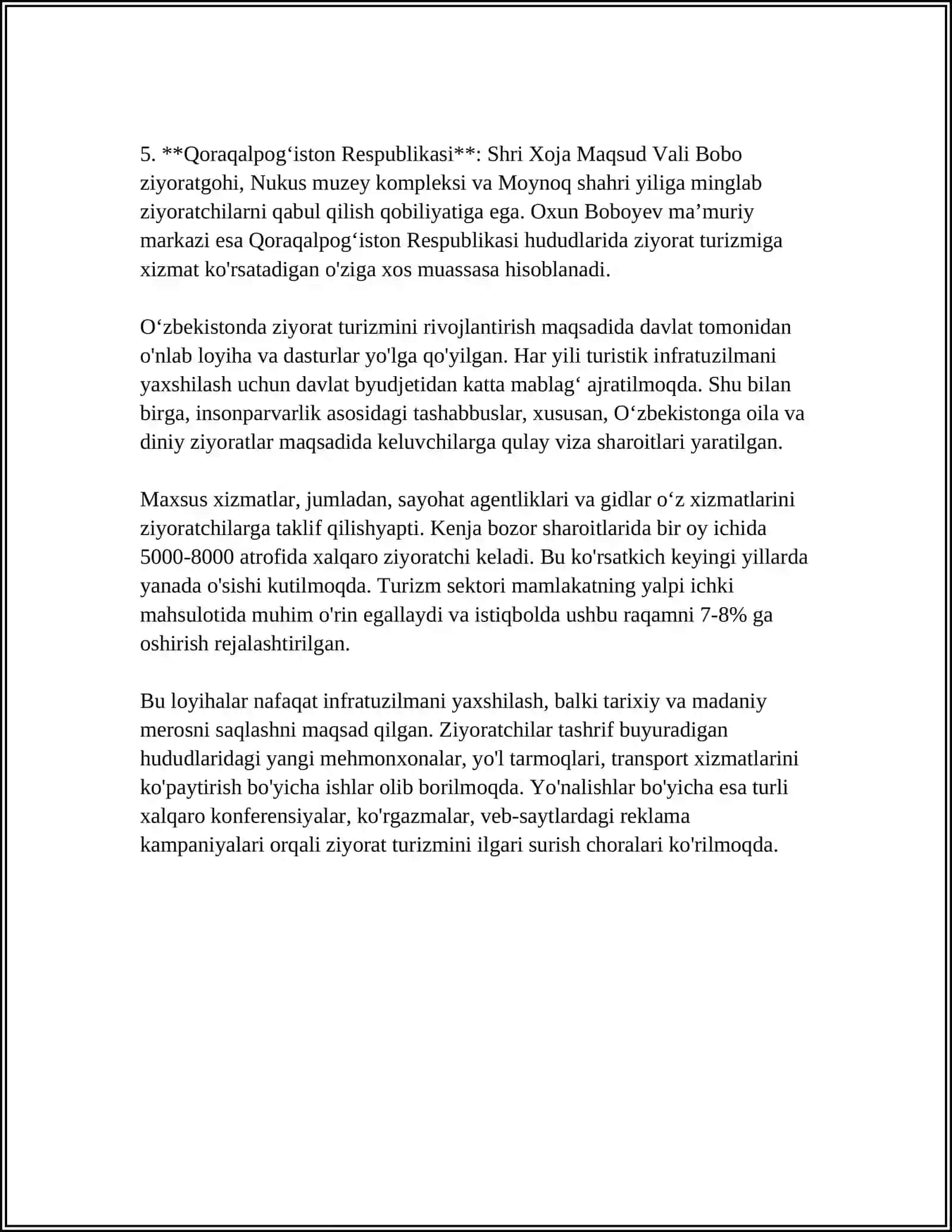 O'ZBEKISTONDA ZIYORAT TURIZMI RIVOJLANISH ISTIQBOLLARI 4