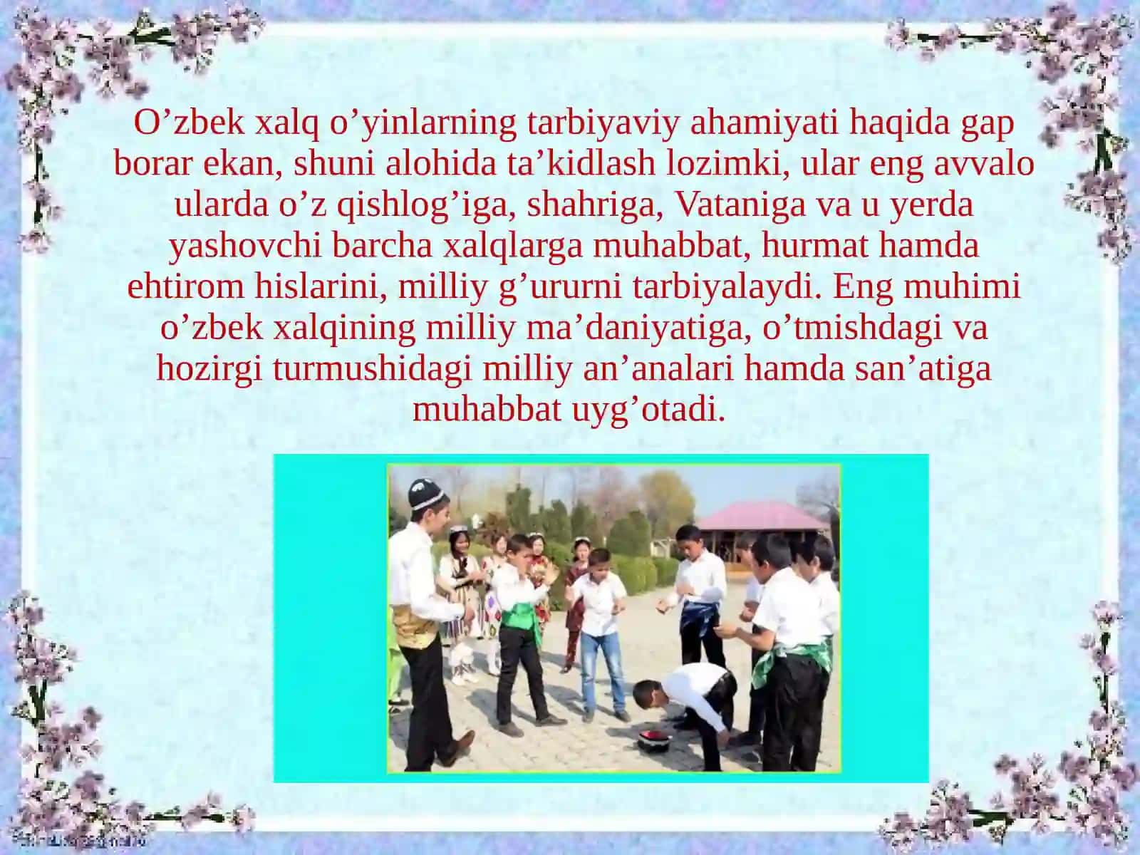O'zbek xalq o'yinlari 4