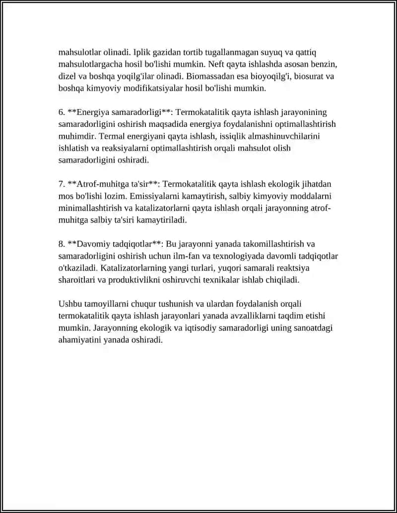 TERMOKATALITIK QAYTA ISHLASH JARAYONLARI 4