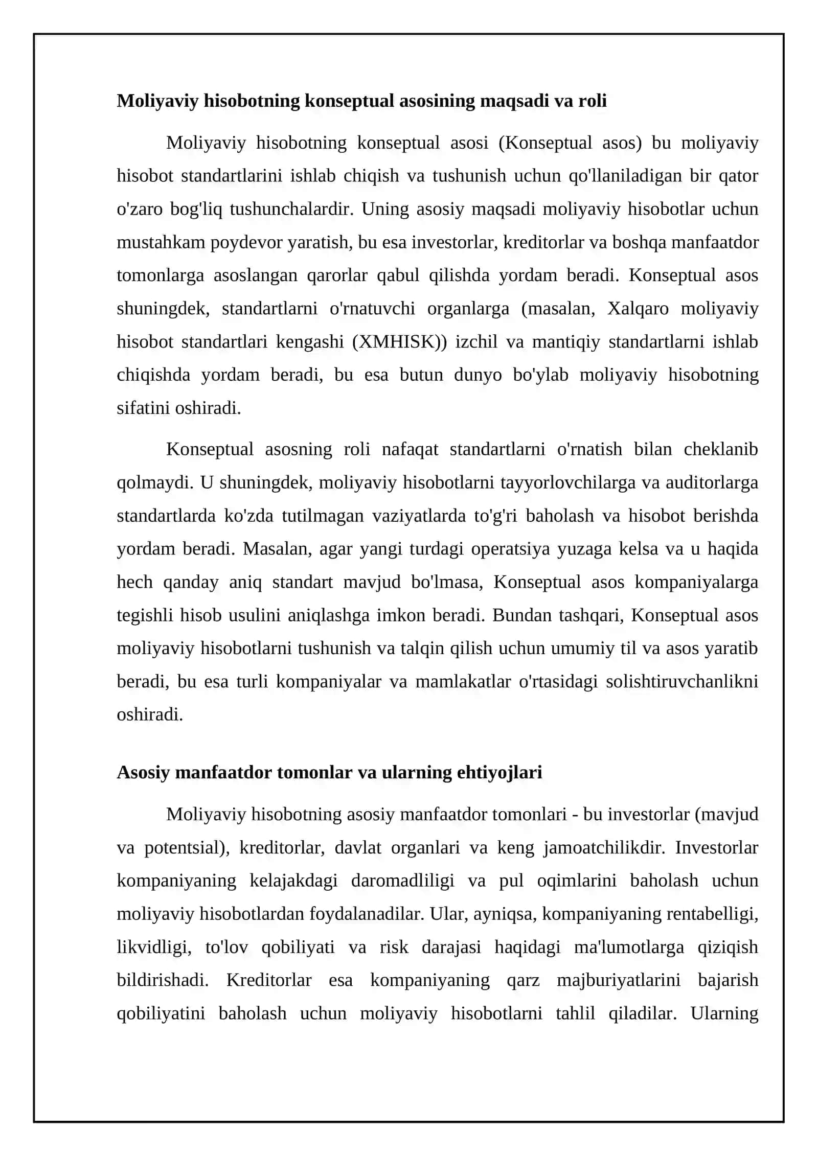 Moliyaviy hisobotning konseptual asosi va gaap 4