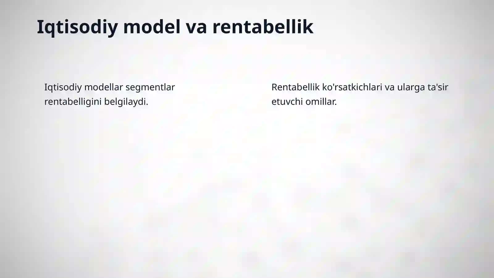 Segmentlar bóyicha rentabellikni tahlil qilish 4