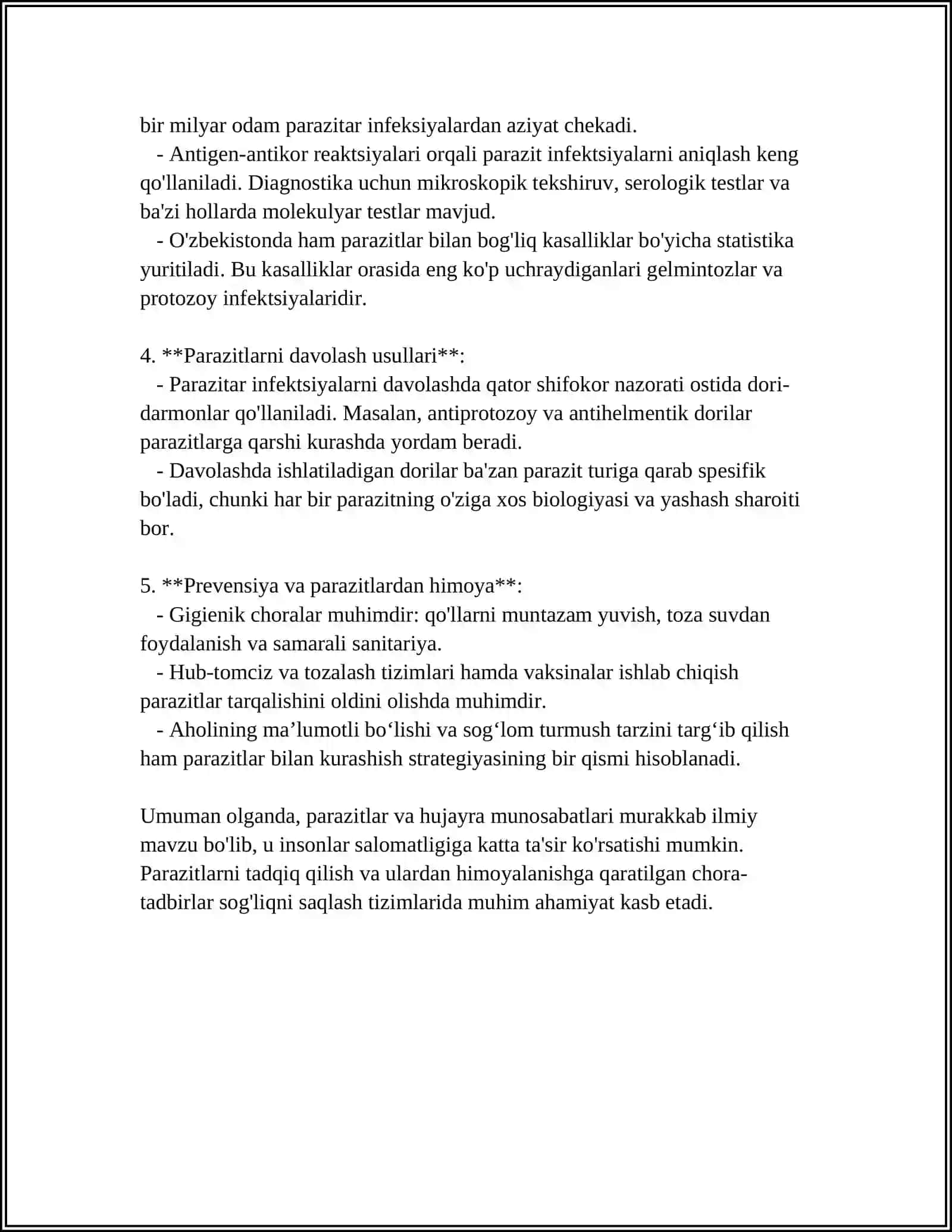 Parazit Hujoyra Munosabatlatlari 4